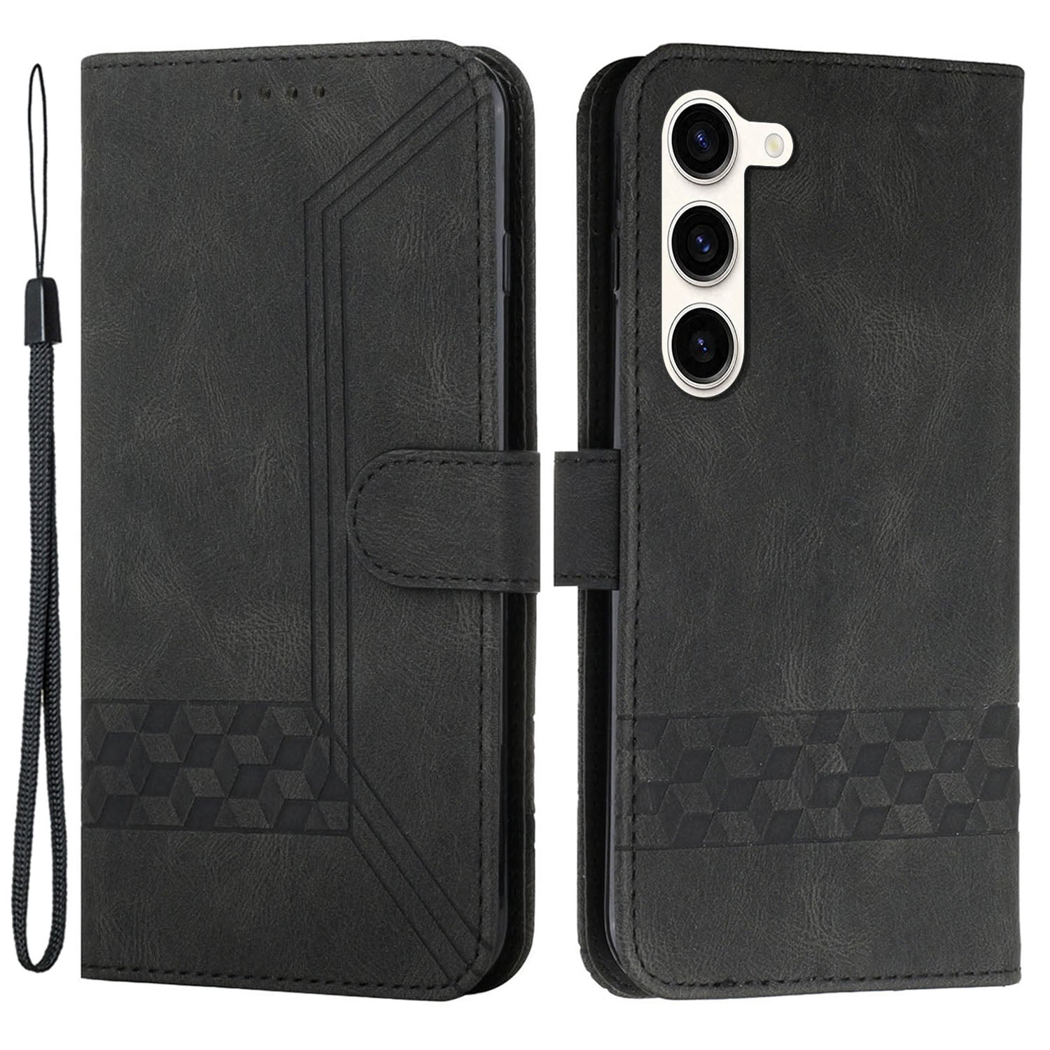 Řada YX0010 pro Samsung Galaxy S23 Pouzdro na stojánek s potiskem PU kožený kryt peněženky na telefon s popruhem Řada YX0010 pro Samsung Galaxy S23 Pouzdro na stojánek s potiskem PU kožený kryt peněženky na telefon s popruhem